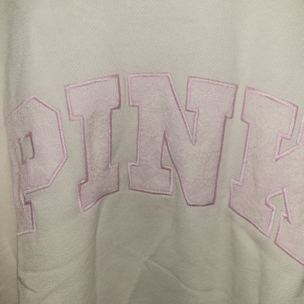 PINK Victoria's Secret Cream Crewneck Sweater - Picture 2 of 5